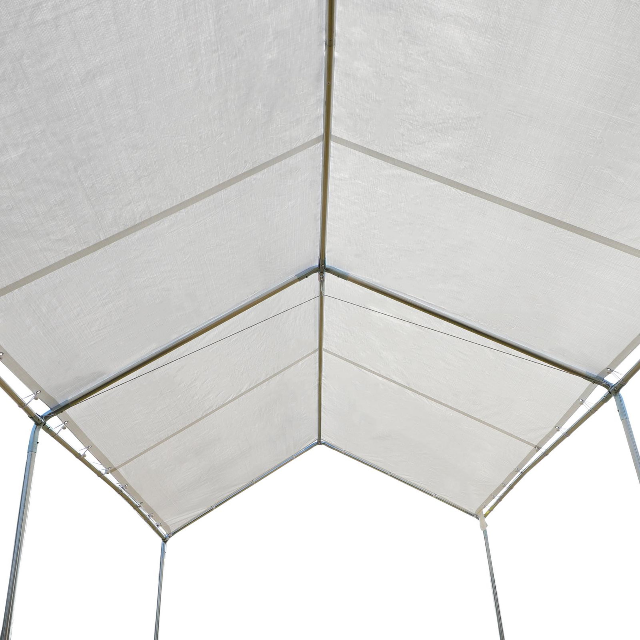 Voir la diapositive 4 : OUTSUNNY Carport auvent pour voiture 5,95L x 2,90l x 2,60H m acier galvanisé robuste PE haute densité