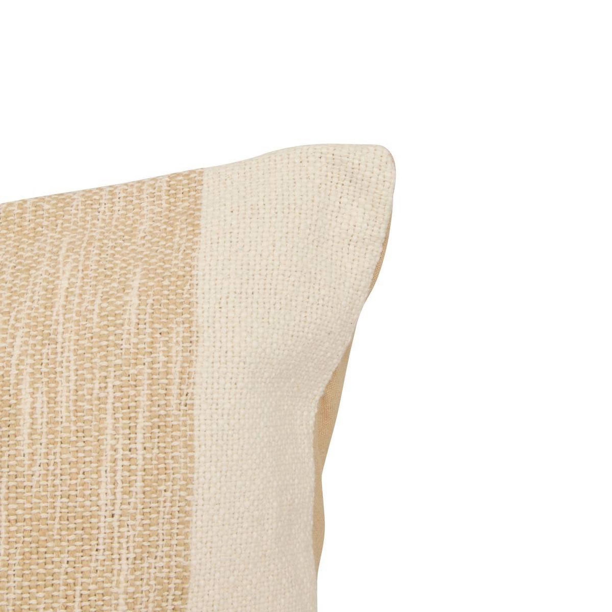Voir la diapositive 2 : ATMOSPHERA Coussin à rayures effet jute  laini  45x45cm naturel