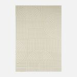 SWEEEK Tapis intérieur motif graphique arches, poils ras, crème. Coloris disponibles : Beige