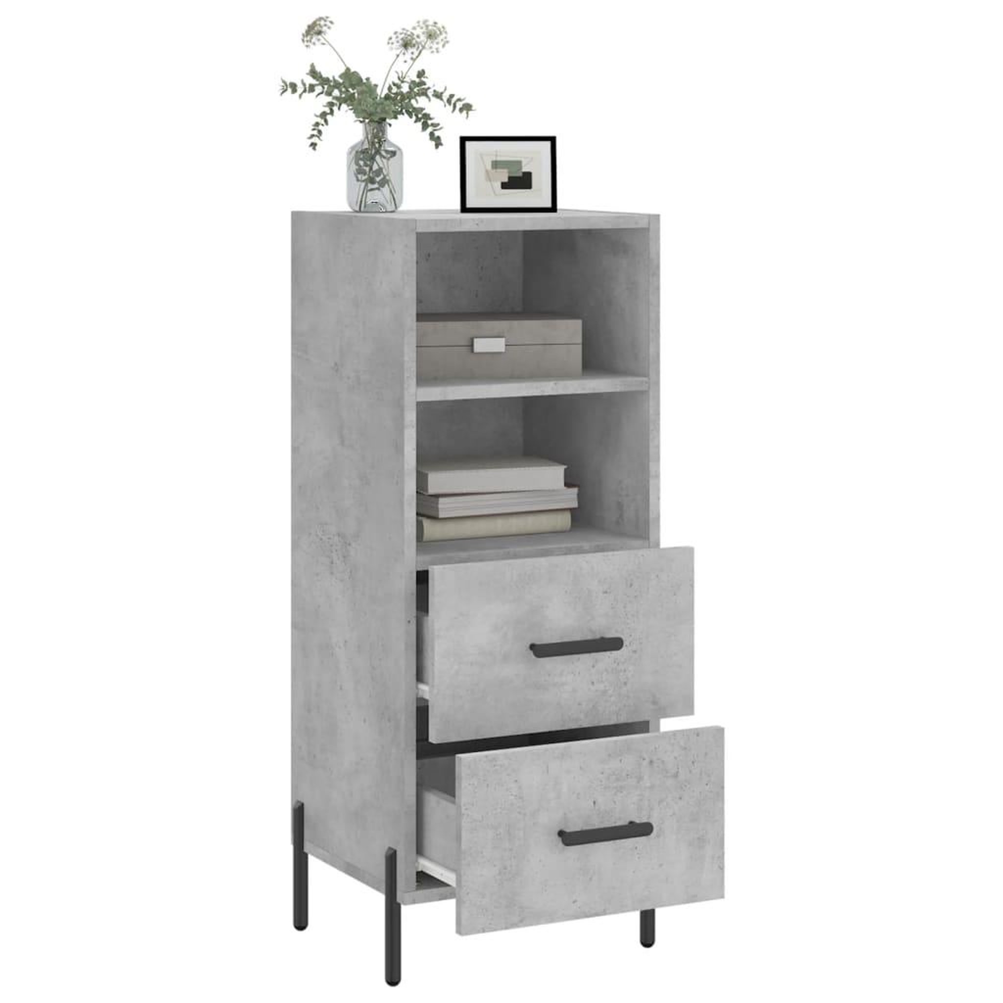 Voir la diapositive 4 : VIDAXL Buffet Gris beton 34,5x34x90 cm Bois d'ingenierie
