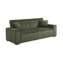 Voir la diapositive 1 : SWEEEK Canapé convertible 3 places kaki velours côtelé L 231 x P 96.5 x H 80cm