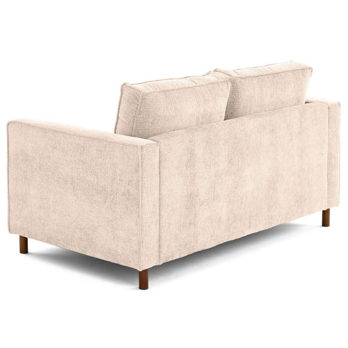 LISA DESIGN Jake - canapé droit 2 places en tissu velours relief - pieds en bois foncé