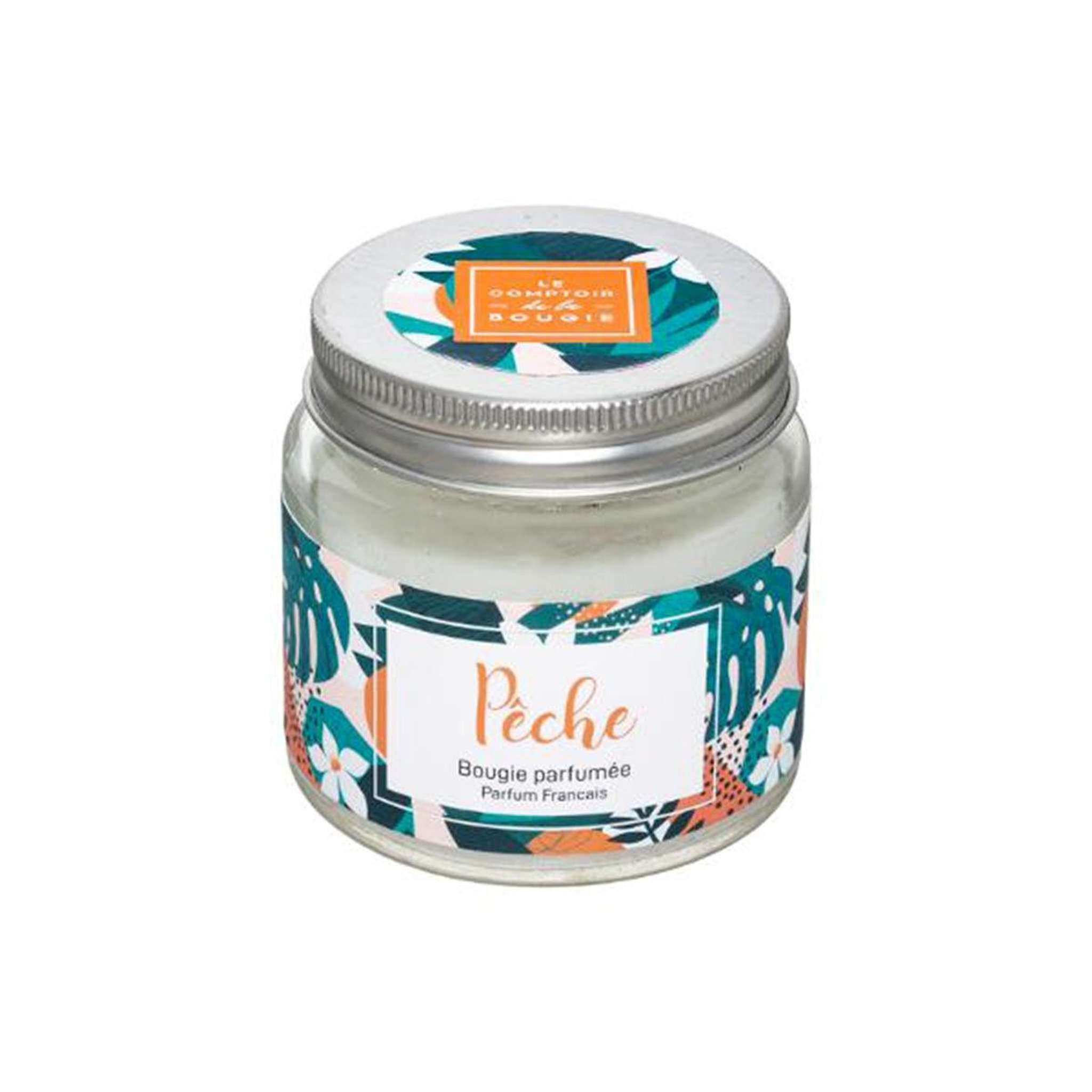 COMPTOIR DE LA BOUGIE Bougie parfumée en verre  bocal  65g pêche