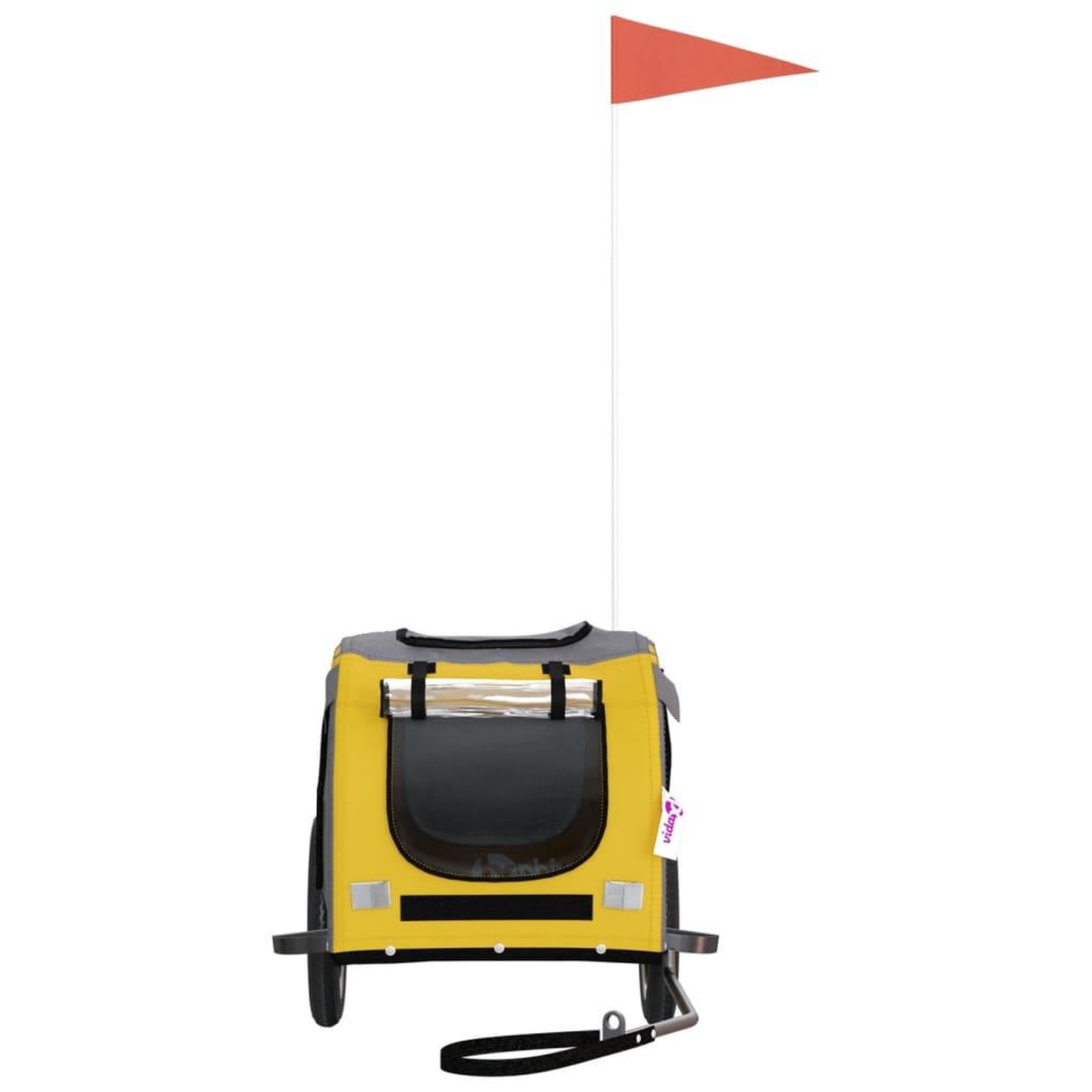 Voir la diapositive 4 : VIDAXL Remorque de velo pour animaux de compagnie jaune et gris