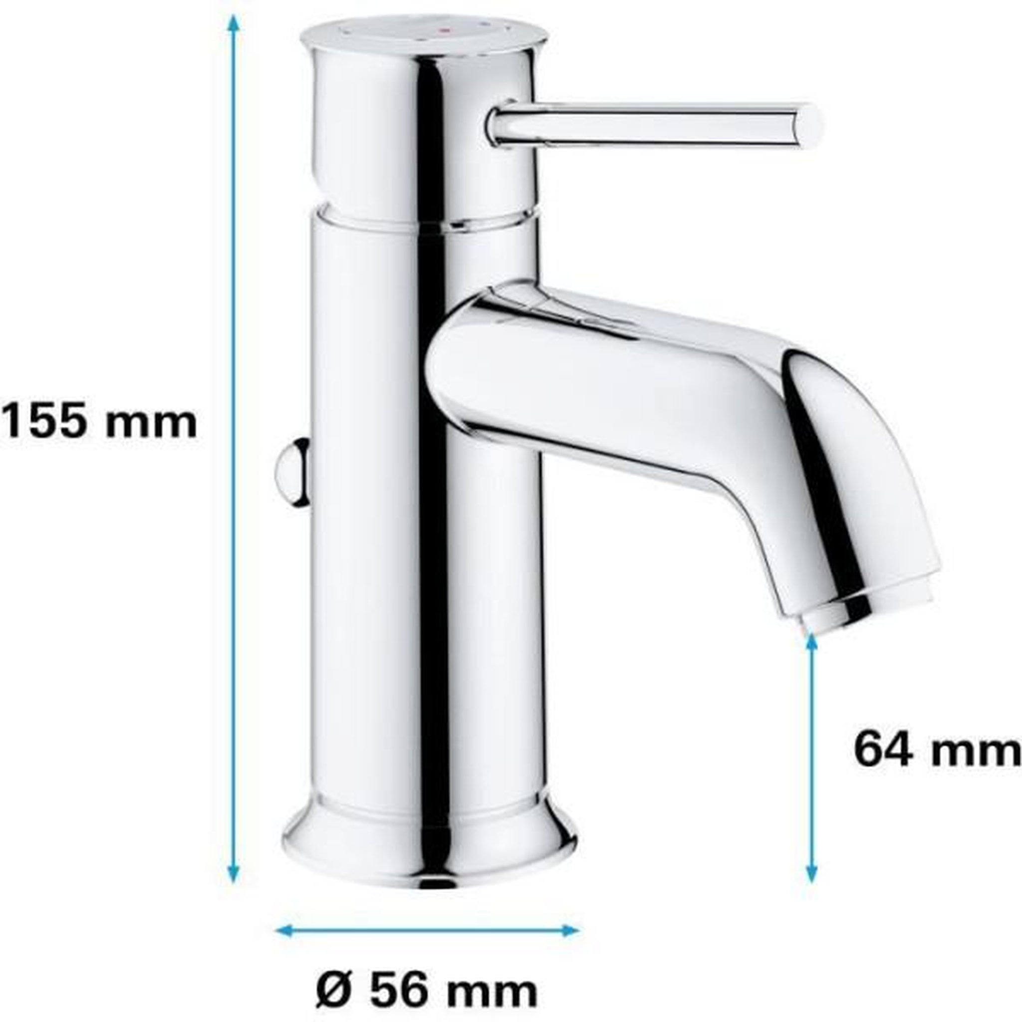 Voir la diapositive 3 : Grohe Mitigeur lavabo grohe start classic - tirette de vidage - économie d'eau - garantie 5 ans