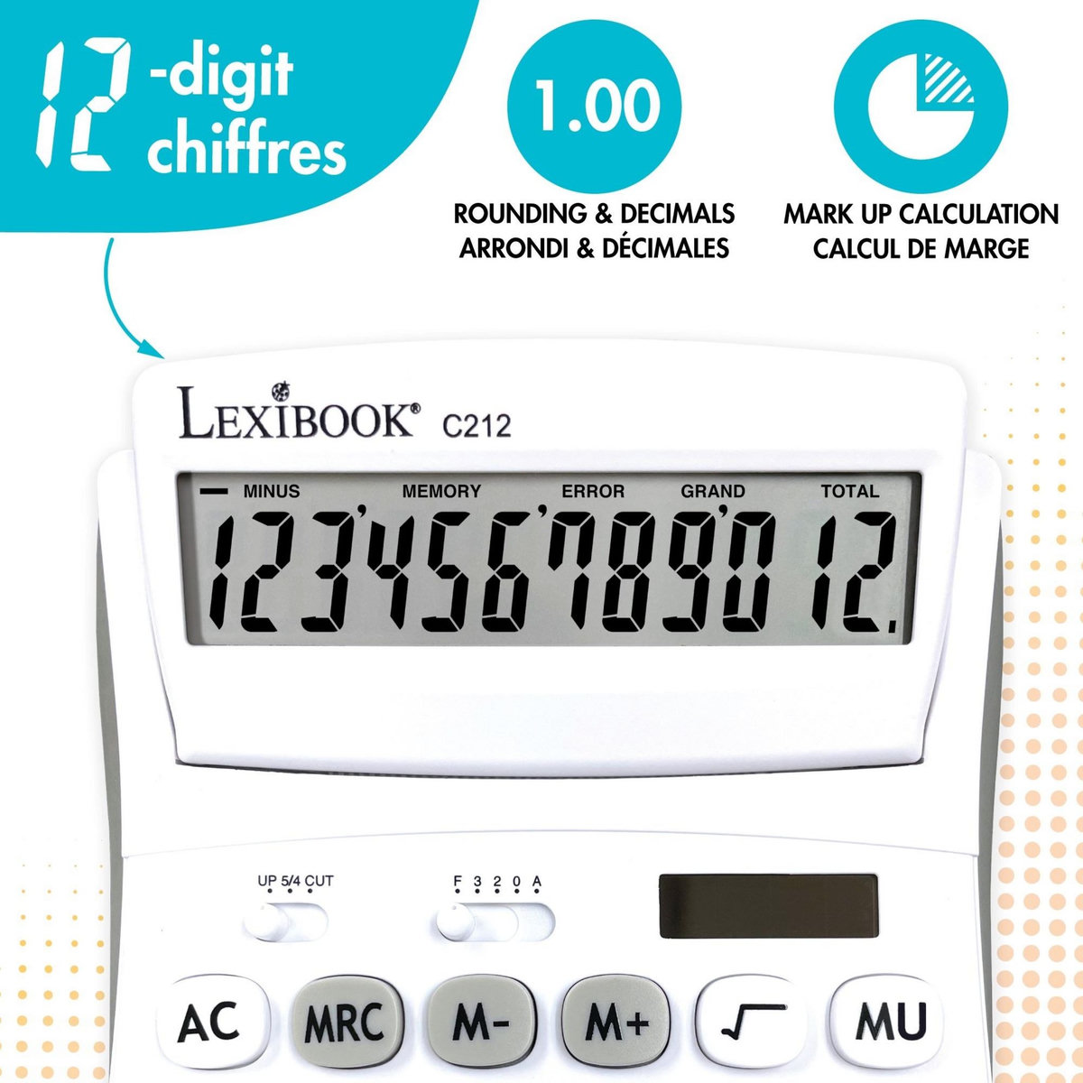 Lexibook Calculatrice de bureau à 12 chiffres