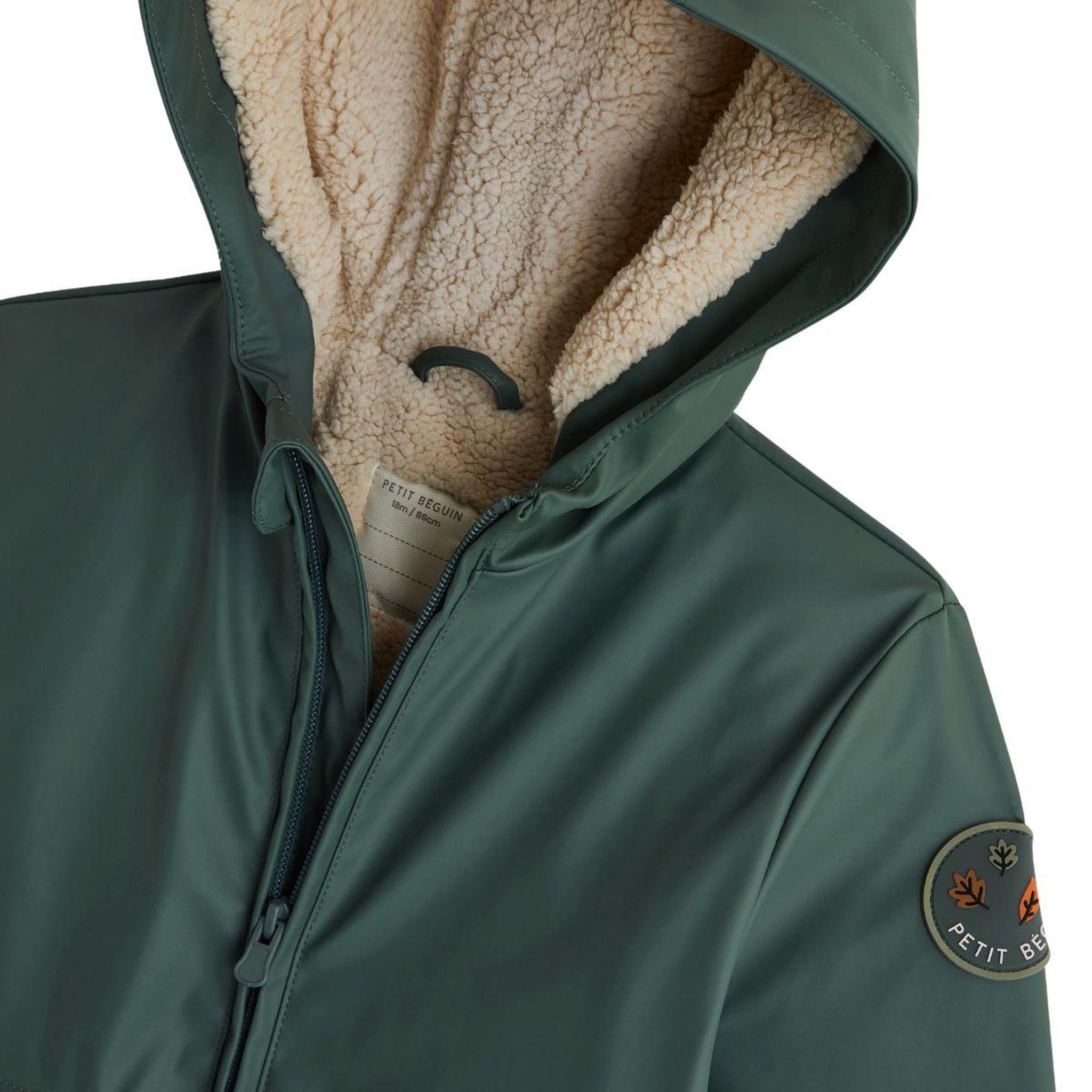 Voir la diapositive 3 : PETIT BEGUIN Manteau enfant imperméable doublé sherpa avec capuche Malo