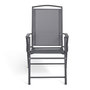 Voir la diapositive 3 : ID MARKET Lot de 4 chaises de jardin pliantes avec accoudoirs ALGHERO métal et textilène gris anthracite