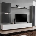 paris prix meuble tv mural design switch viii 280cm gris & blanc