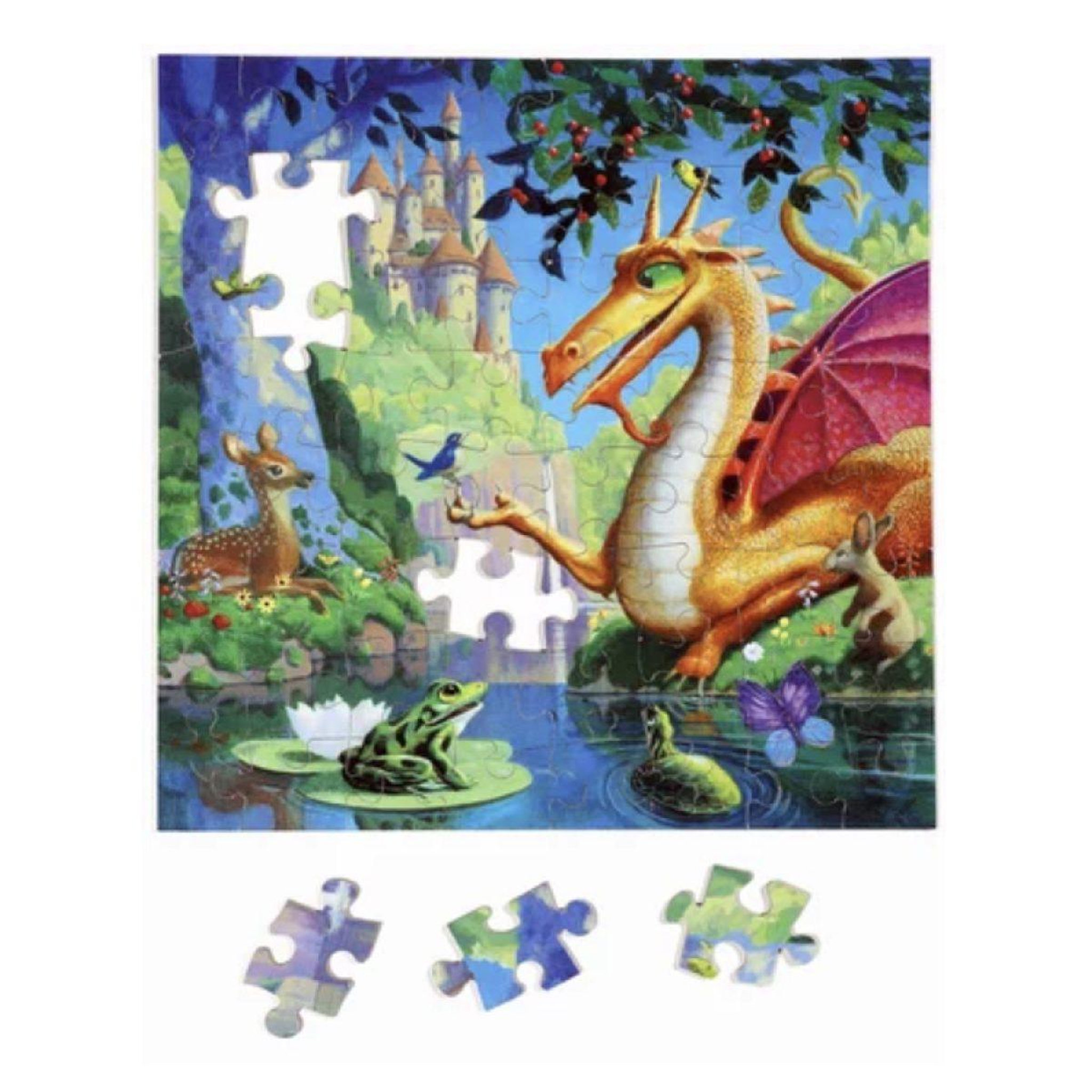 Voir la diapositive 2 : Eeboo Puzzle - dragon 64 pieces