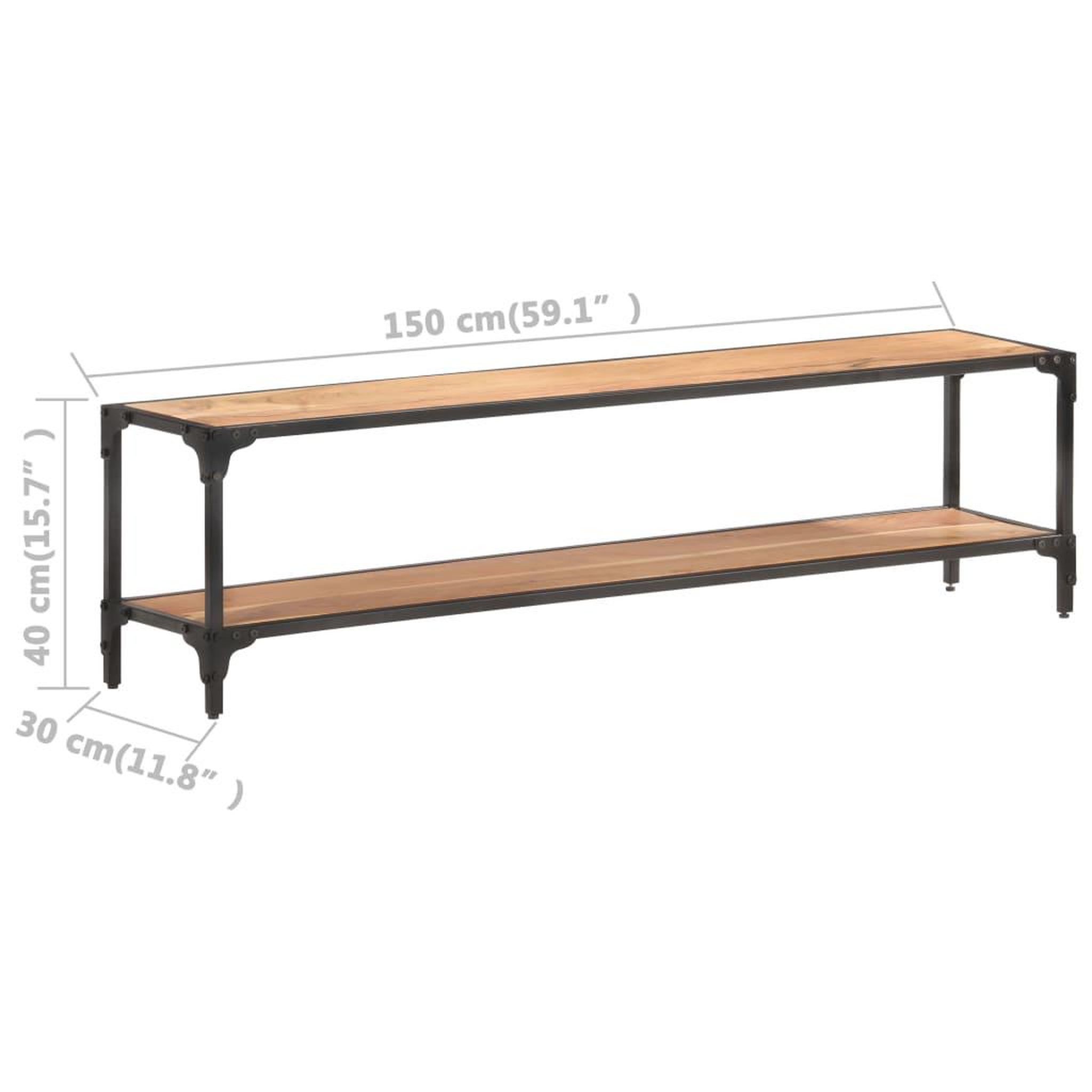 Voir la diapositive 6 : VIDAXL Meuble TV 150x30x40 cm Bois d'acacia massif
