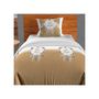 Voir la diapositive 2 : SOLEIL D'OCRE Parure housse de couette 140x200 cm en coton 57 Fils ESPRIT DE FAMILLE taupe, par Soleil d'ocre