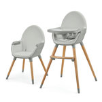 KINDERKRAFT Chaise haute 2en1 fini 2 pratique et confortable. Coloris disponibles : Beige, Vert, Gris