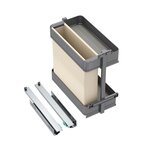 EMUCA SRL Chariot extractible avec paniers et panier à pain Harmony avec fermeture à amortie -  Module largeur 300mm hauteur 700mm -  Acier et Bois -  Gris anthracite