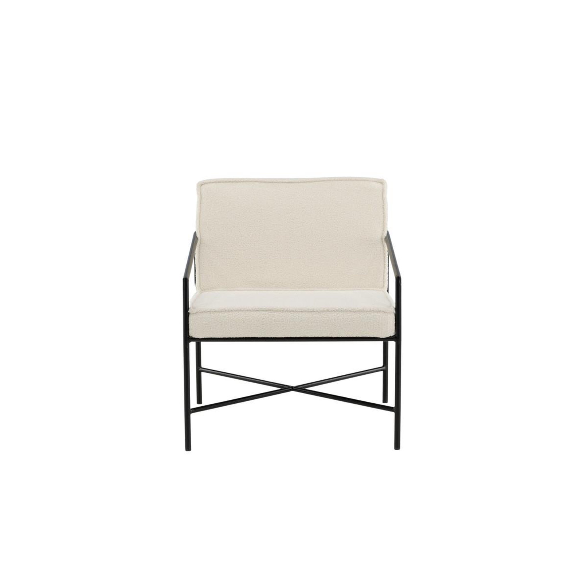 Voir la diapositive 3 : Paris Prix Fauteuil design bouclette  rakel  78cm blanc cassé