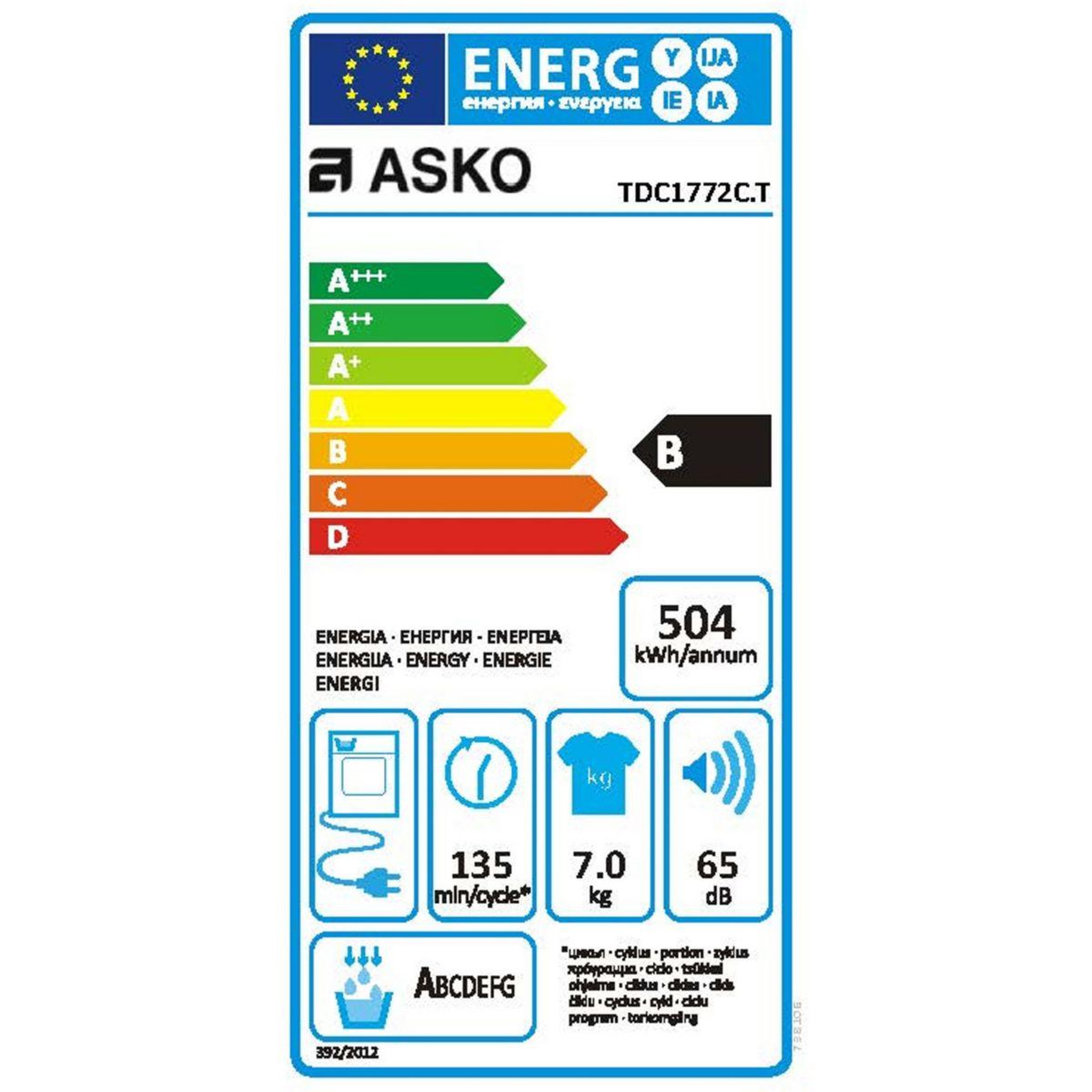 Voir la diapositive 5 : ASKO Sèche linge professionnel tdc1772c.t pro