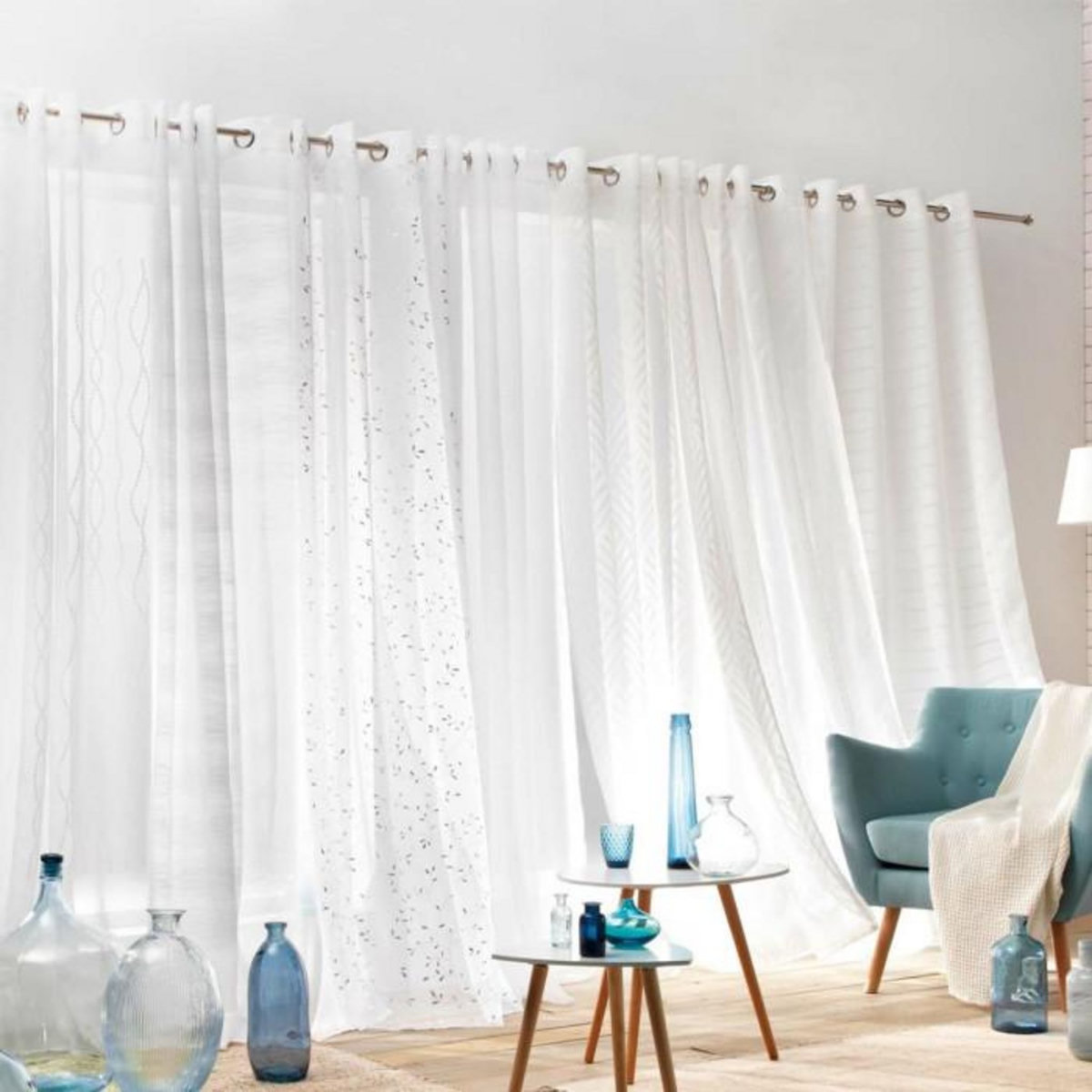Paris Prix Rideau Voilage à Œillets  Voilizea  140x240cm Blanc