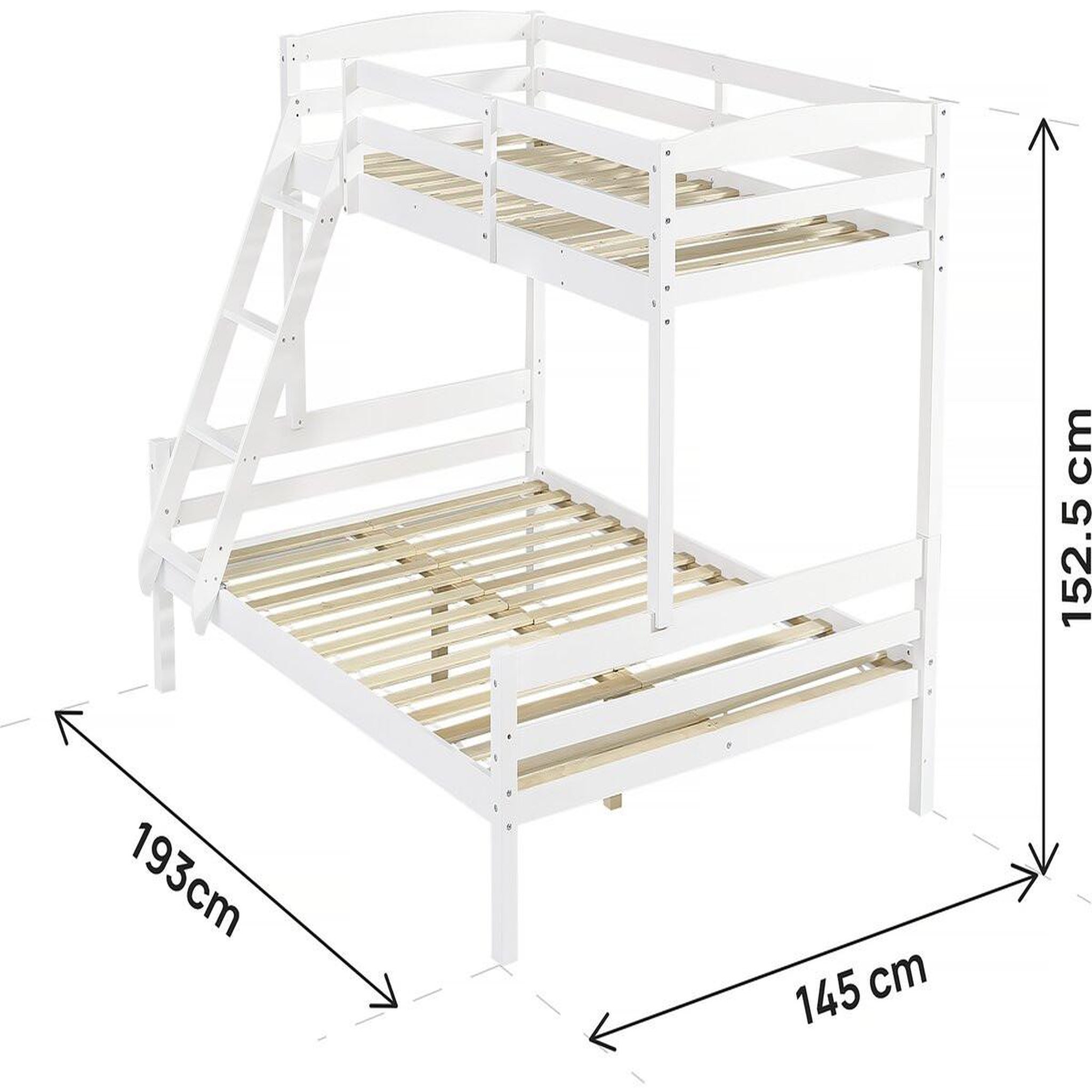Voir la diapositive 3 : Habitat et Jardin Lit superposé en bois enfant   léa  - blanc