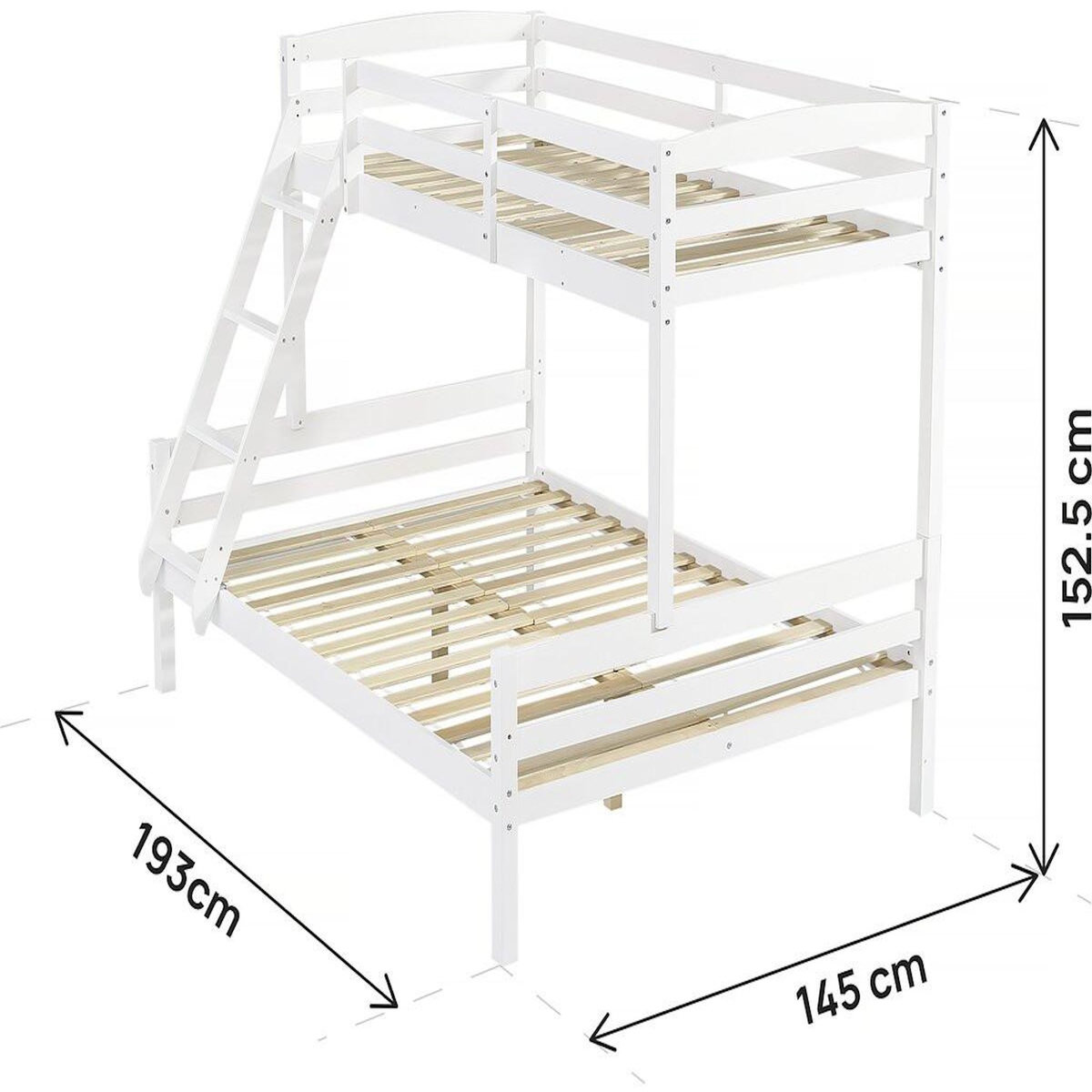 Habitat et Jardin Lit Superposé en bois enfant   Léa  - Blanc