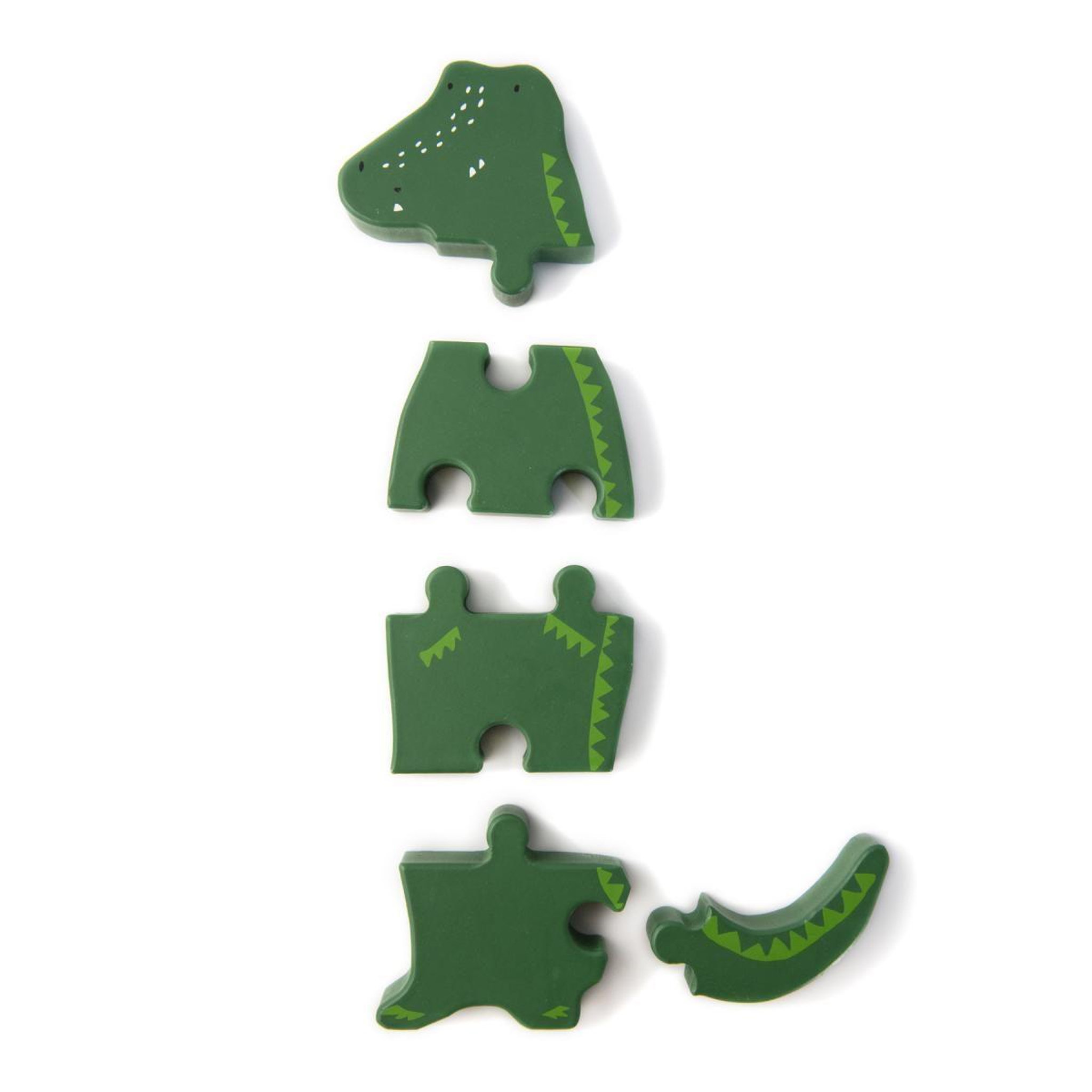 Voir la diapositive 2 : Trixie Puzzle formes animaux en bois - mr crocodile