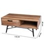 DIVERS Table basse design bois et métal Hampton - L. 110 x H. 49 cm - Noir