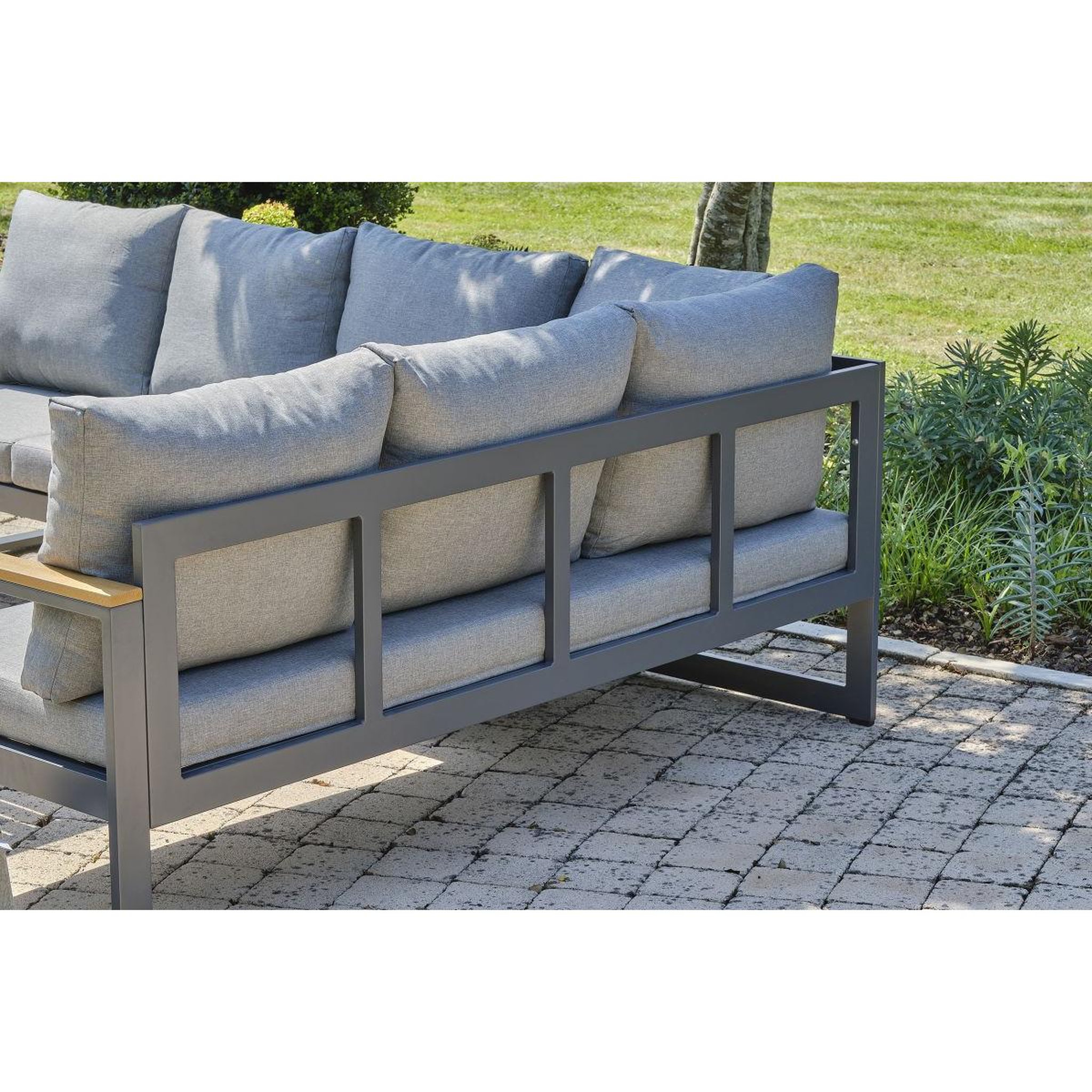 Voir la diapositive 2 : DCB GARDEN Ensemble Repas de Jardin 7 Places  Yonaha  187cm Gris Anthracite