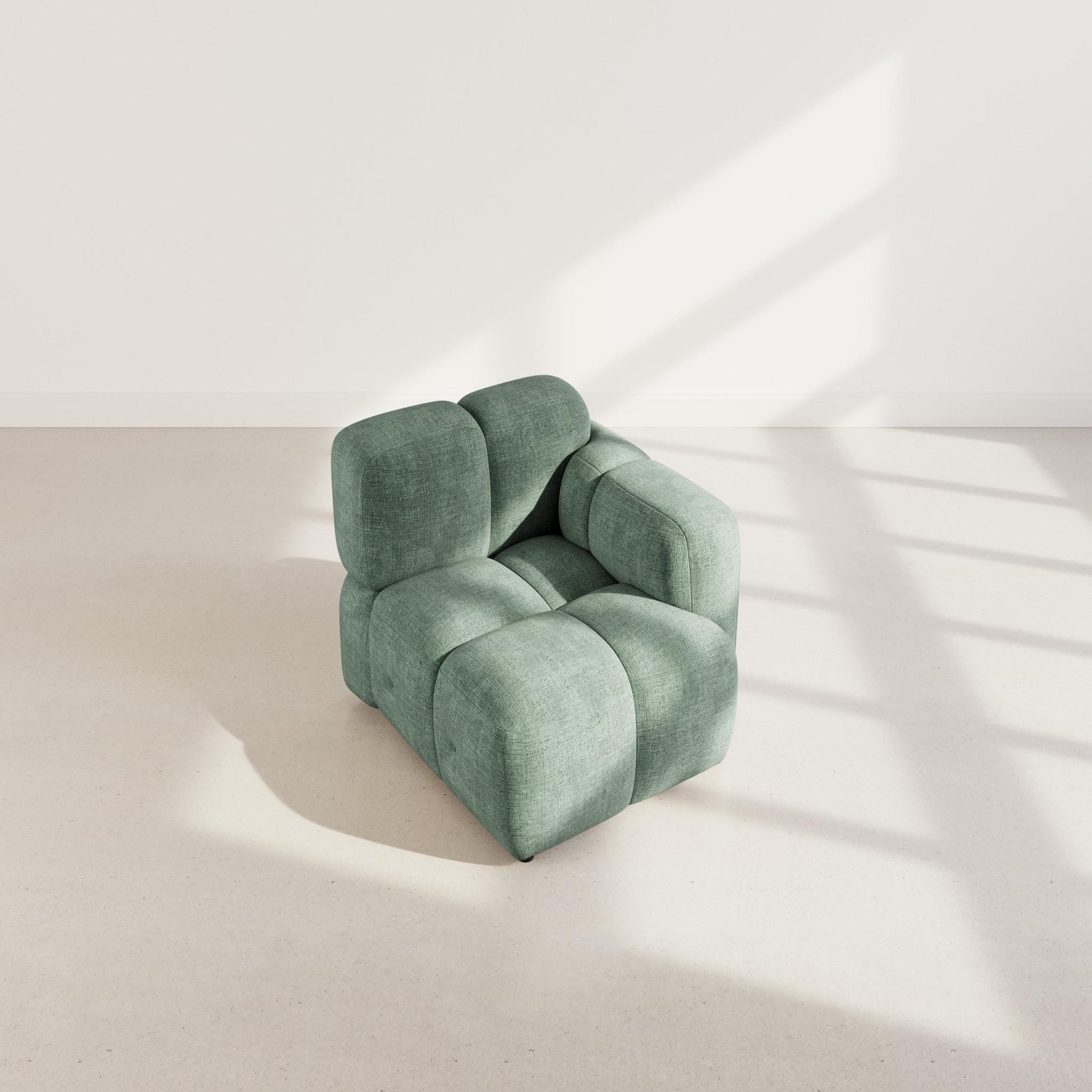 Voir la diapositive 3 : BEST MOBILIER Grace - module d'assise droit en velours texturé