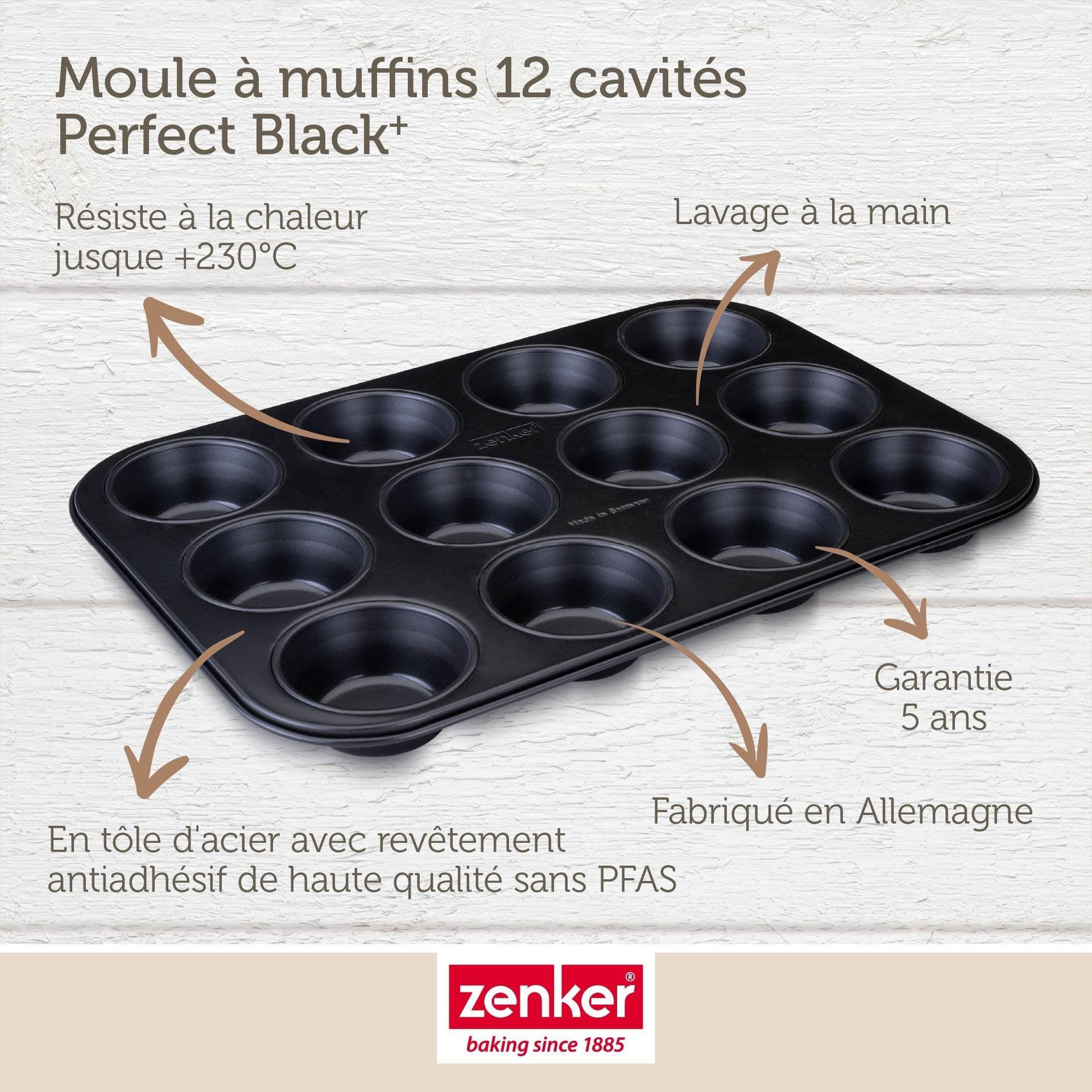 Voir la diapositive 4 : ZENKER Moule à muffins 12 empreintes 38 x 26 cm zenker perfect black