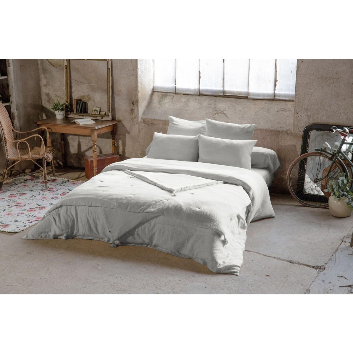 Home collection Drap housse 100% gaze de coton