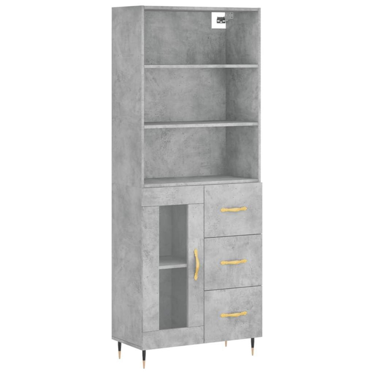 VIDAXL Buffet haut Gris beton 69,5x34x180 cm Bois d'ingenierie