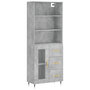 Voir la diapositive 2 : VIDAXL Buffet haut Gris beton 69,5x34x180 cm Bois d'ingenierie