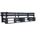 VIDAXL Canape palette a 2 places de jardin noir bois