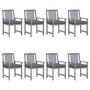 Voir la diapositive 1 : VIDAXL Chaises de jardin et coussins lot de 8 Bois acacia solide Gris