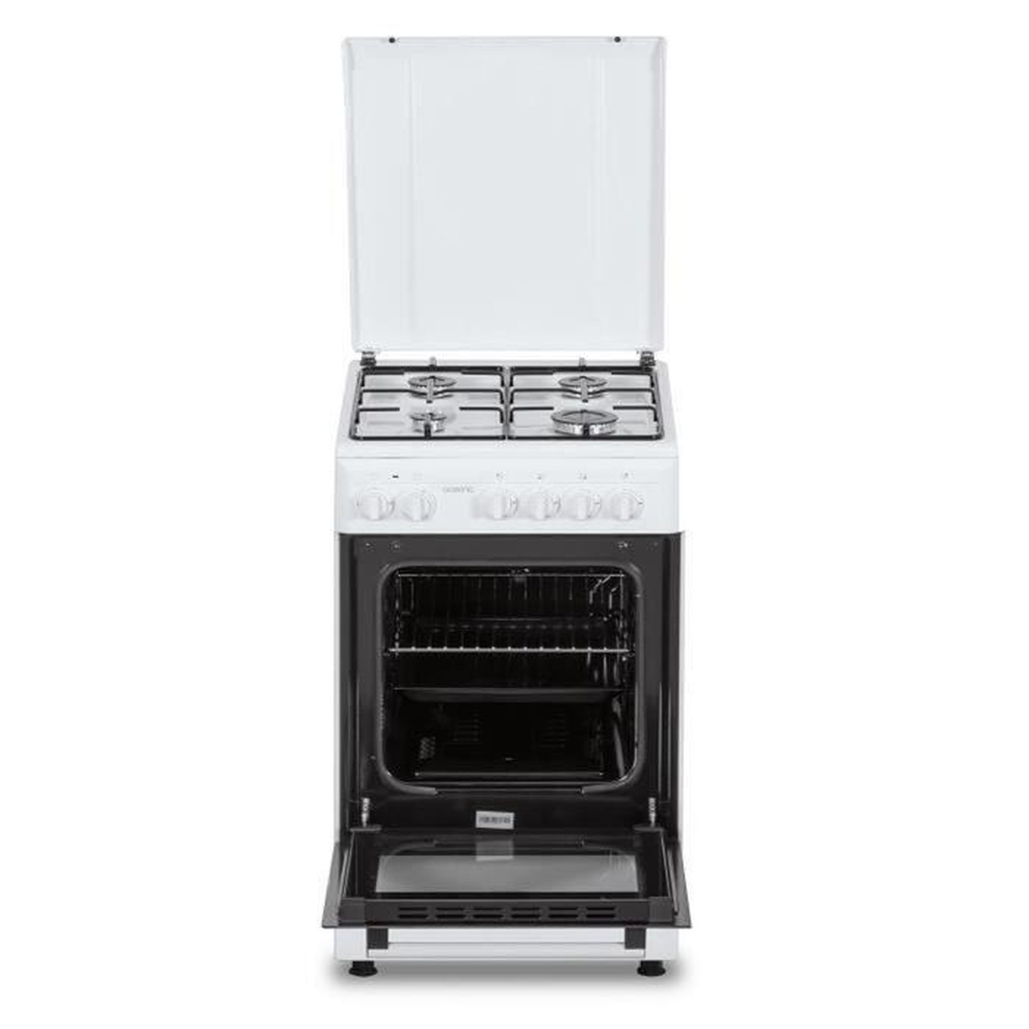 Voir la diapositive 2 : OCEANIC Cuisinière gaz 4 foyers avec four 50cm blanc OCEANIC - OCEACG50GW