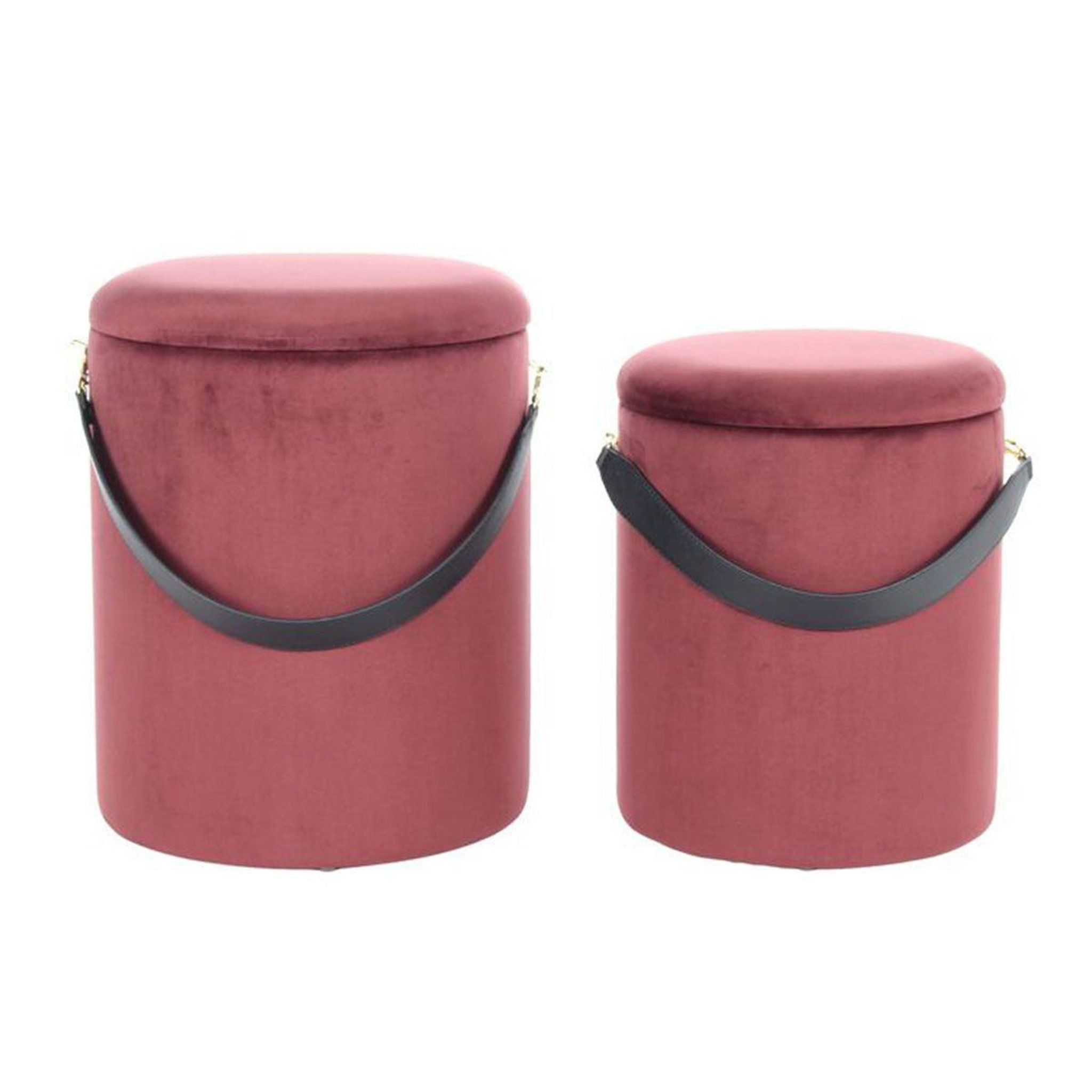 Paris Prix Lot de 2 poufs & coffres de rangement  arabella  44cm rouge