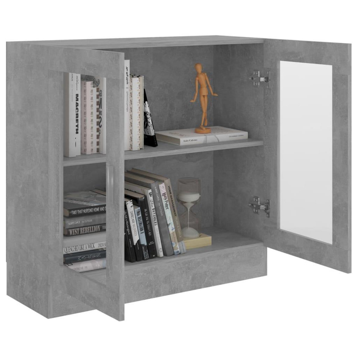 VIDAXL Armoire a vitrine Gris beton 82,5x30,5x80 cm Bois d'ingenierie