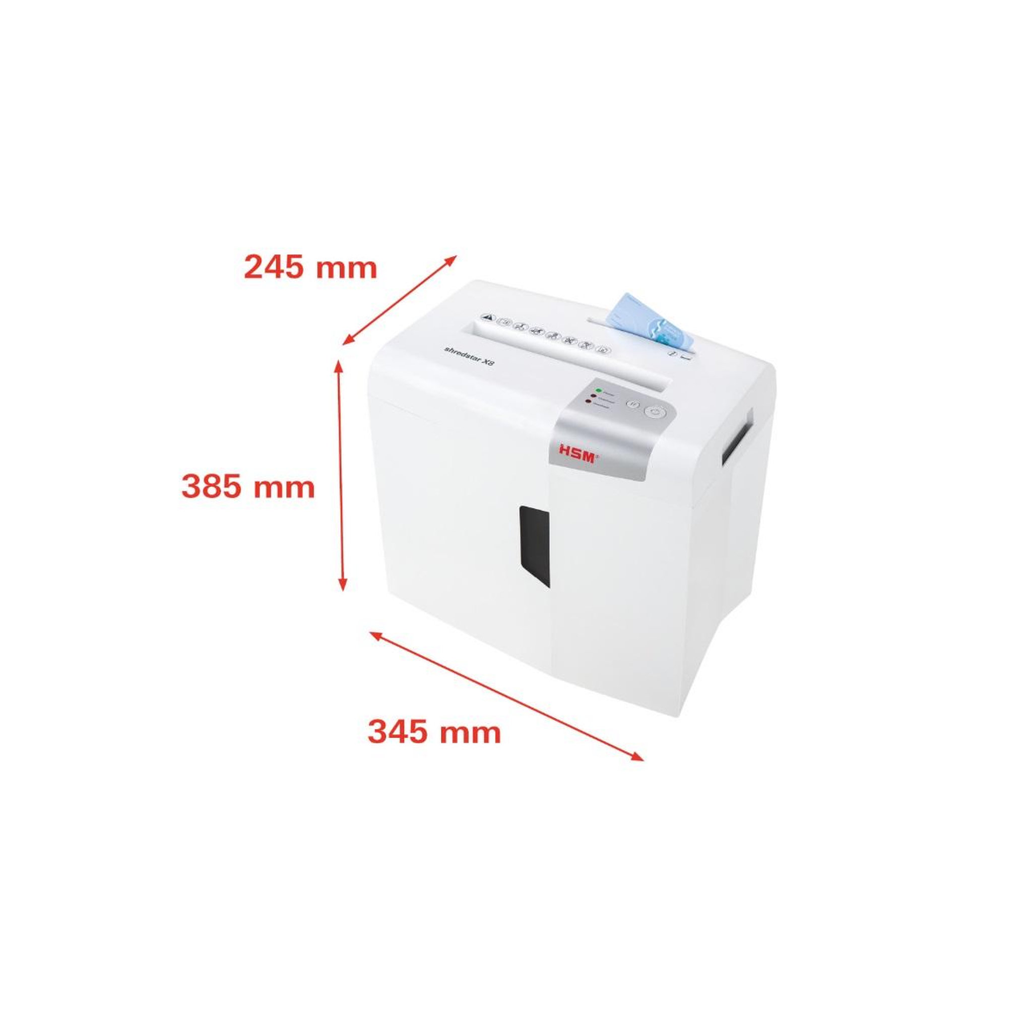 Voir la diapositive 2 : Hsm Destructeur de documents 8 feuilles coupe particules 4.5x30mm - 1044121