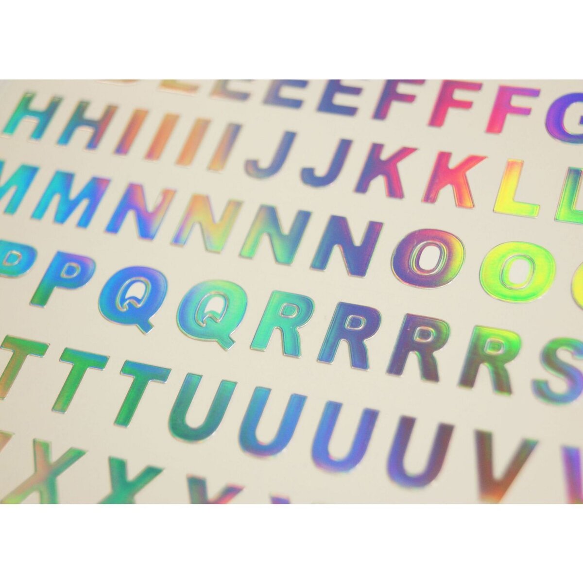  102 Autcollants - Alphabet & Chiffres - Multicolore - Holographique
