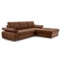 Voir la diapositive 2 : BEST MOBILIER Bianca - canapé d'angle droit 4 places convertible avec coffre en tissu texturé
