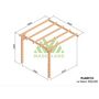 Voir la diapositive 2 : JARDIDECO Pergola adossée en lamellé-collée Le Mans 300 x 300 cm  - Mardeland