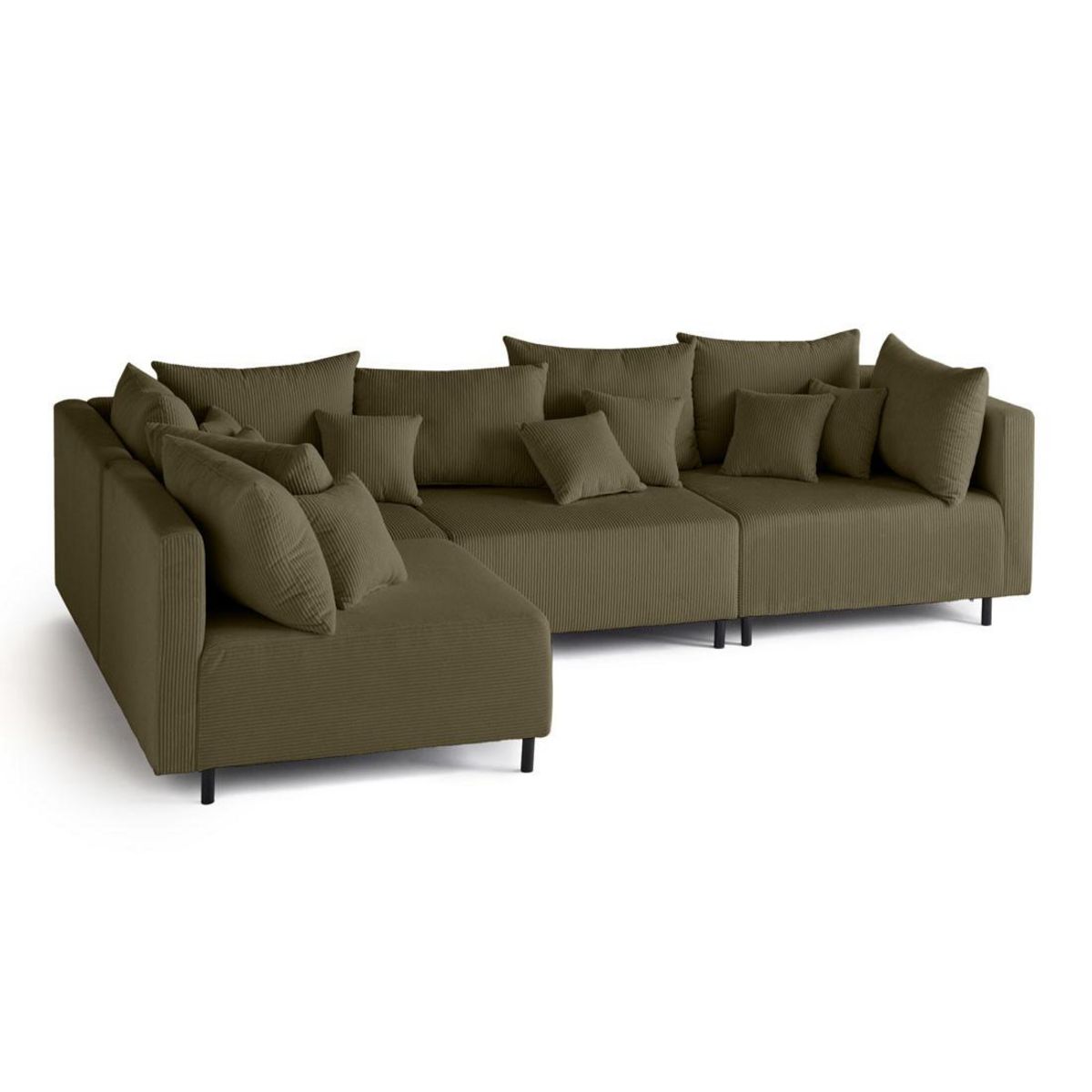 LISA DESIGN Edinburg - canapé modulable d'angle réversible 4 places - en velours côtelé