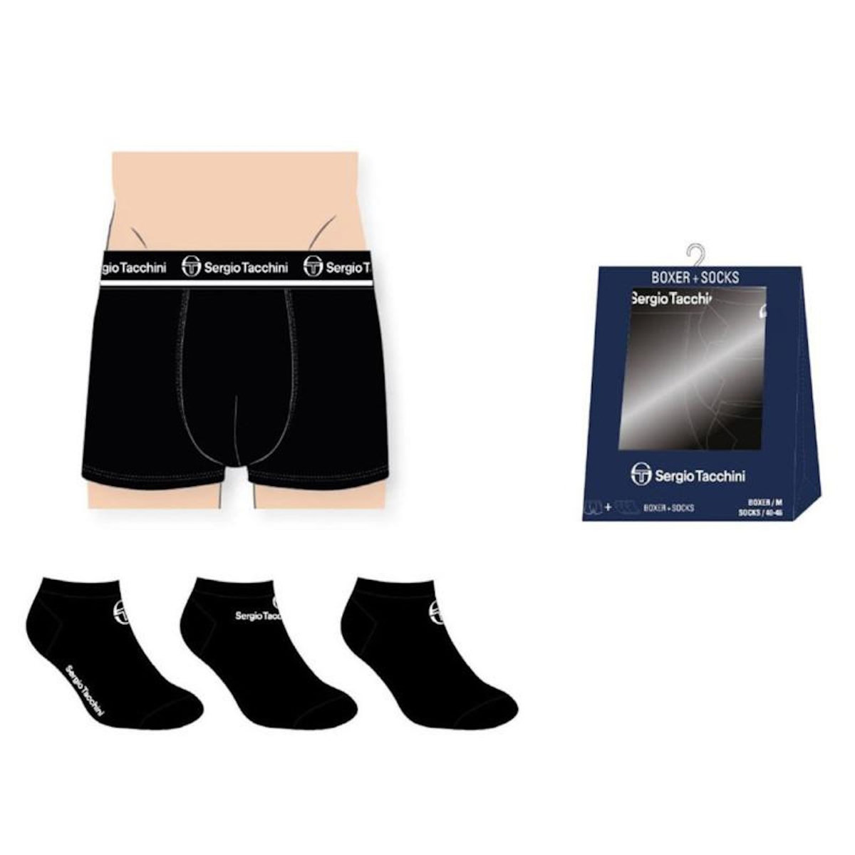 SERGIO TACCHINI Boxer Homme SERGIO TACCHINI Lot de 3 PACK CADEAUX