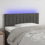 Voir la diapositive 1 : VIDAXL Tete de lit a LED Gris fonce 80x5x78/88 cm Velours