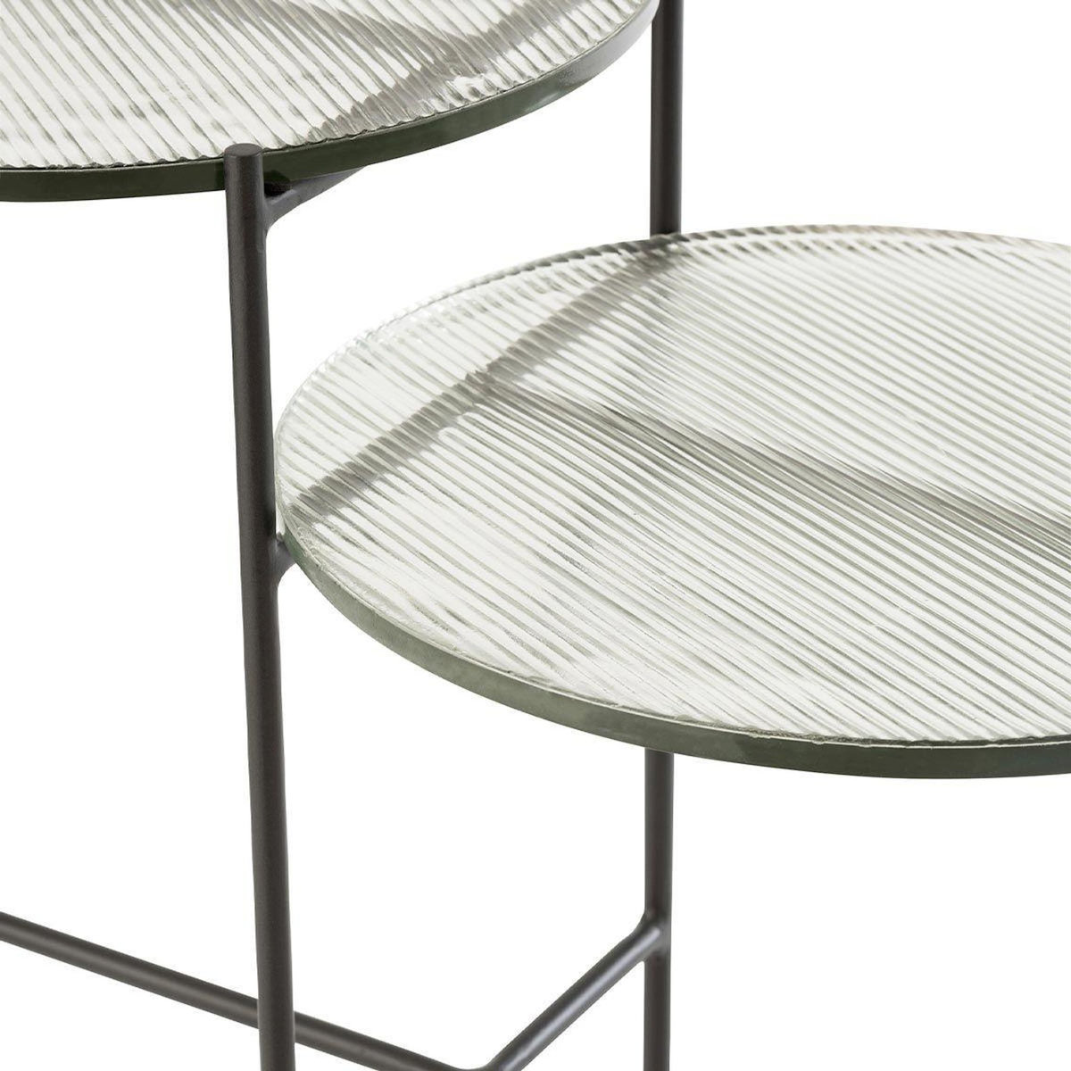 Paris Prix Table Gigogne 2 Niveaux  Rita  80cm Transparent & Noir