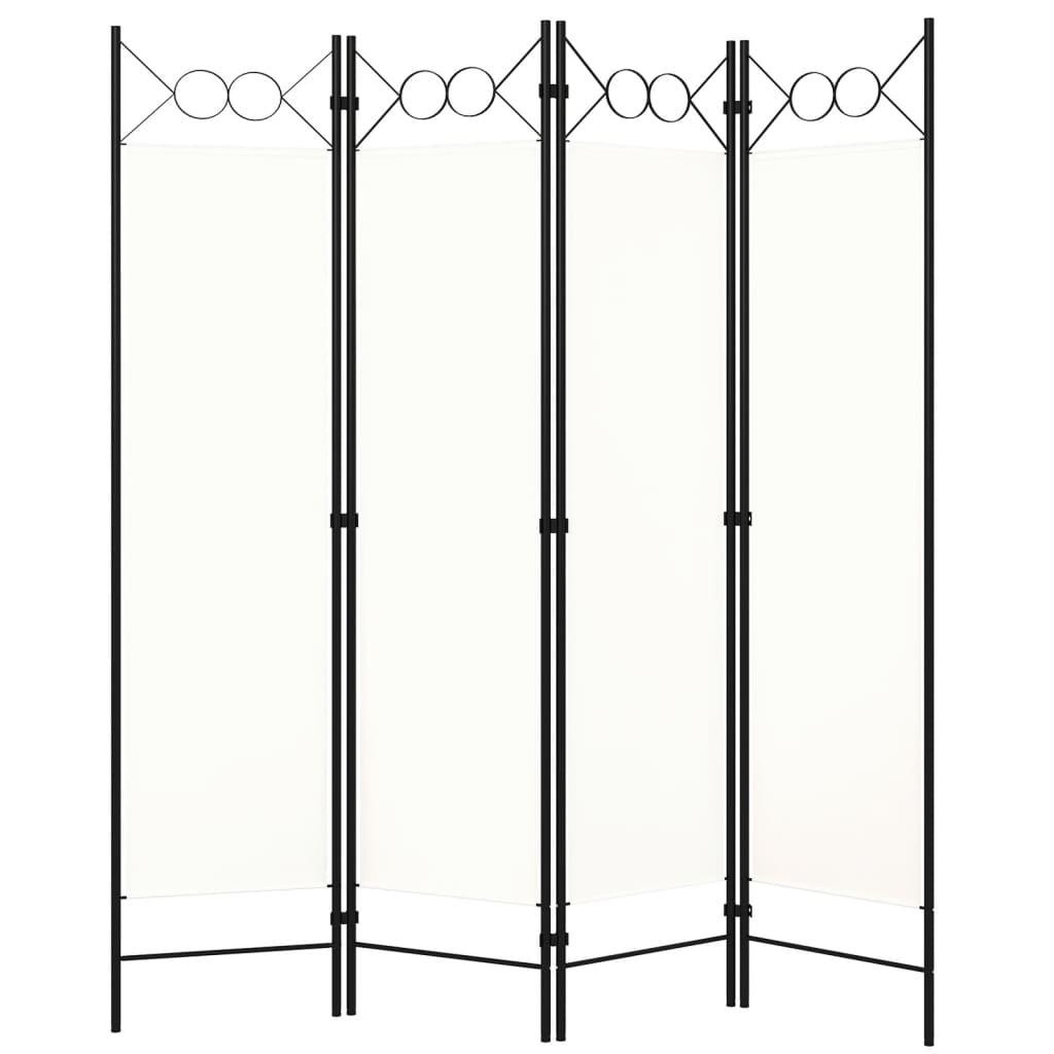 Voir la diapositive 1 : VIDAXL Cloison de separation 4 panneaux blanc 160x180 cm
