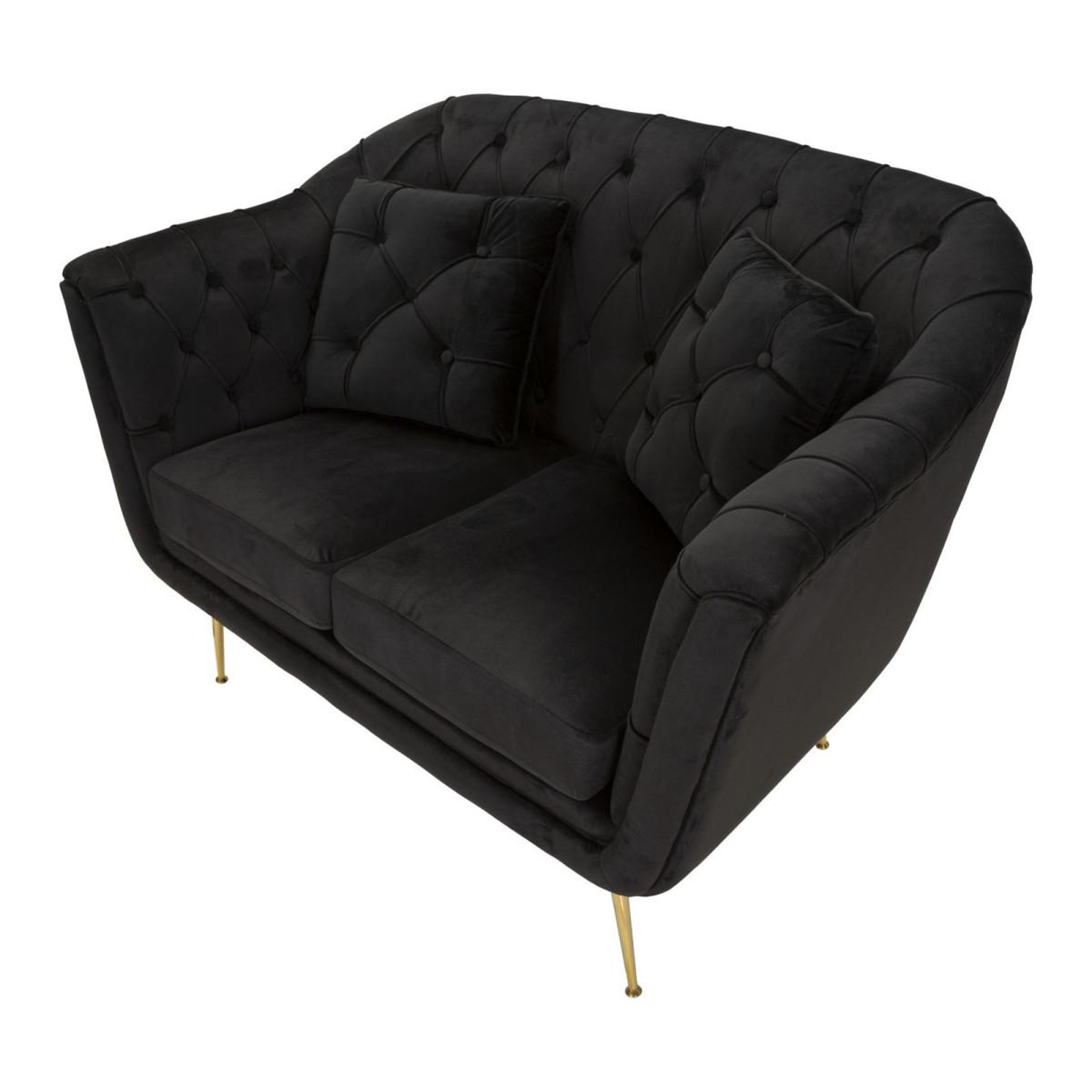 Voir la diapositive 5 : Paris Prix Canapé 2 places matelassé  budapest  130cm noir