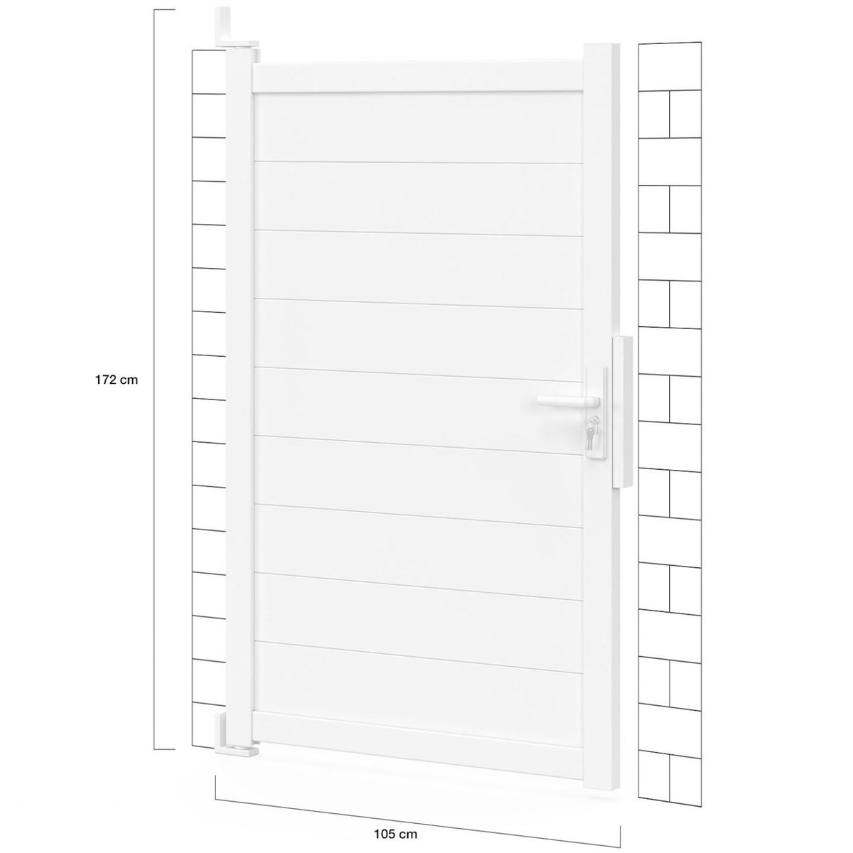 ID MARKET Portillon 100x160 cm en aluminium blanc