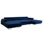 Voir la diapositive 5 : BEST MOBILIER Ayden - canapé panoramique en u 7 places convertible avec coffre et têtières réglables en tissu
