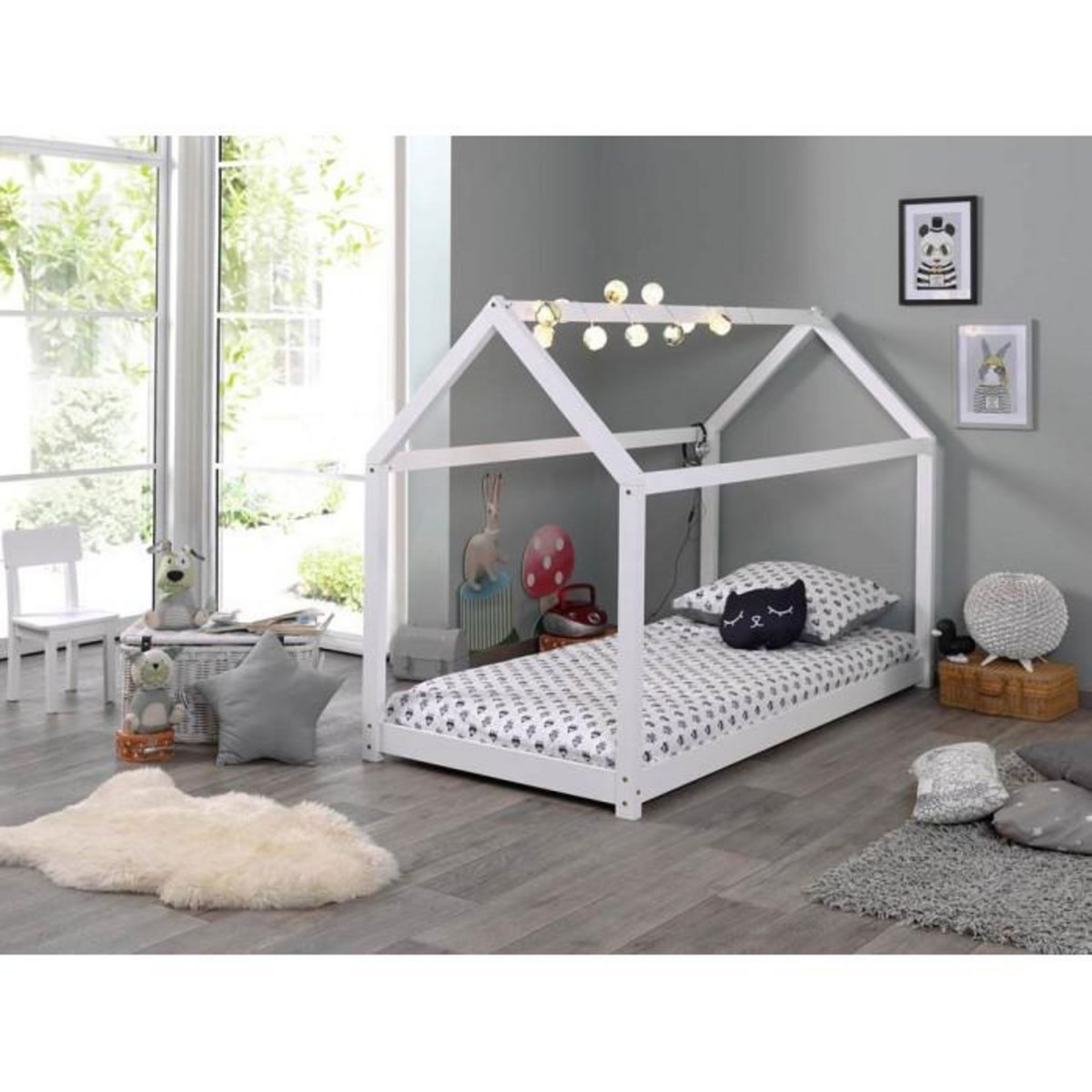 Paris Prix Lit Enfant Design  Cabane  90x200cm Blanc