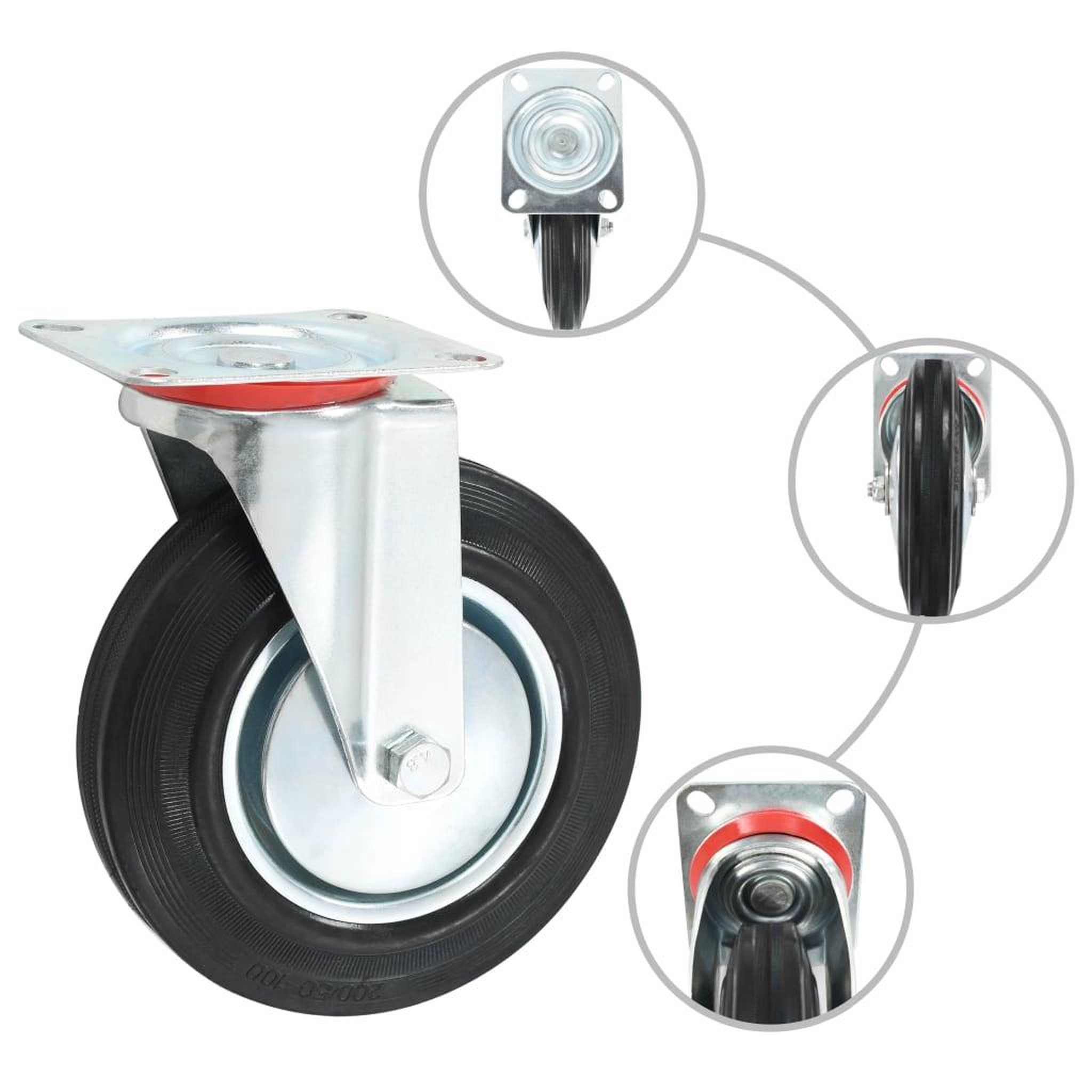 Voir la diapositive 3 : VIDAXL 8 pcs Roulettes pivotantes 200 mm